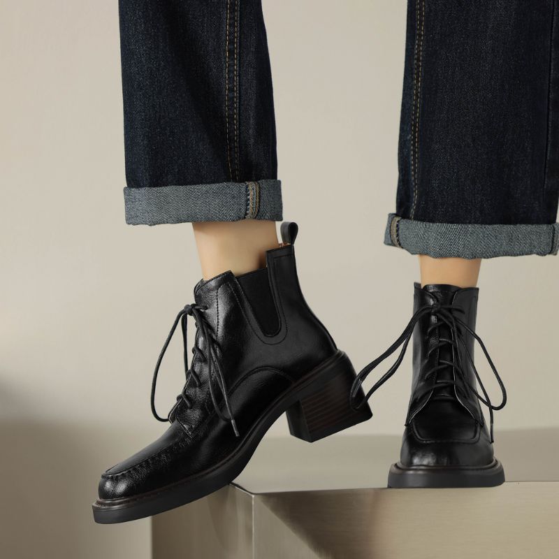 Celia Damskie Buty Western Skórzane - Brązowy