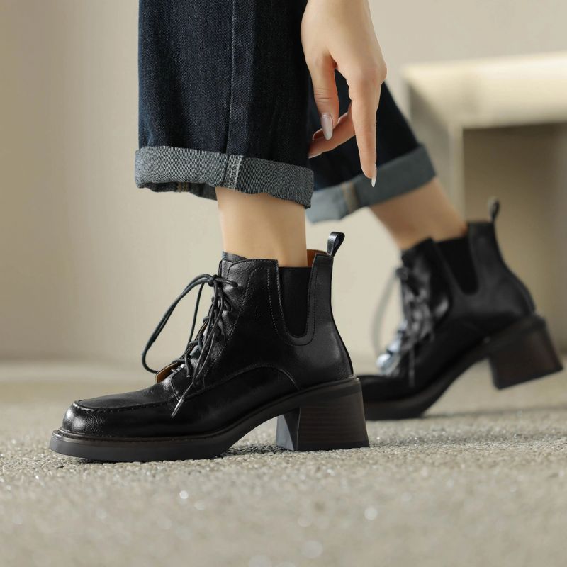 Celia Damskie Buty Western Skórzane - Brązowy