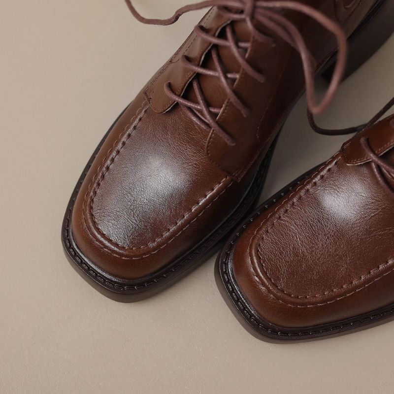 Celia Damskie Buty Western Skórzane - Brązowy