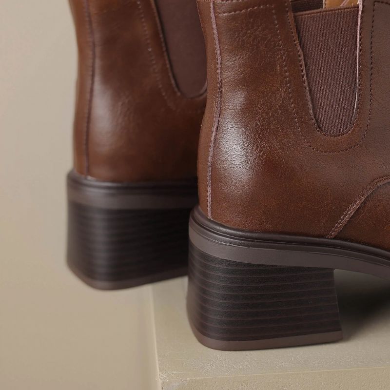 Celia Damskie Buty Western Skórzane - Brązowy