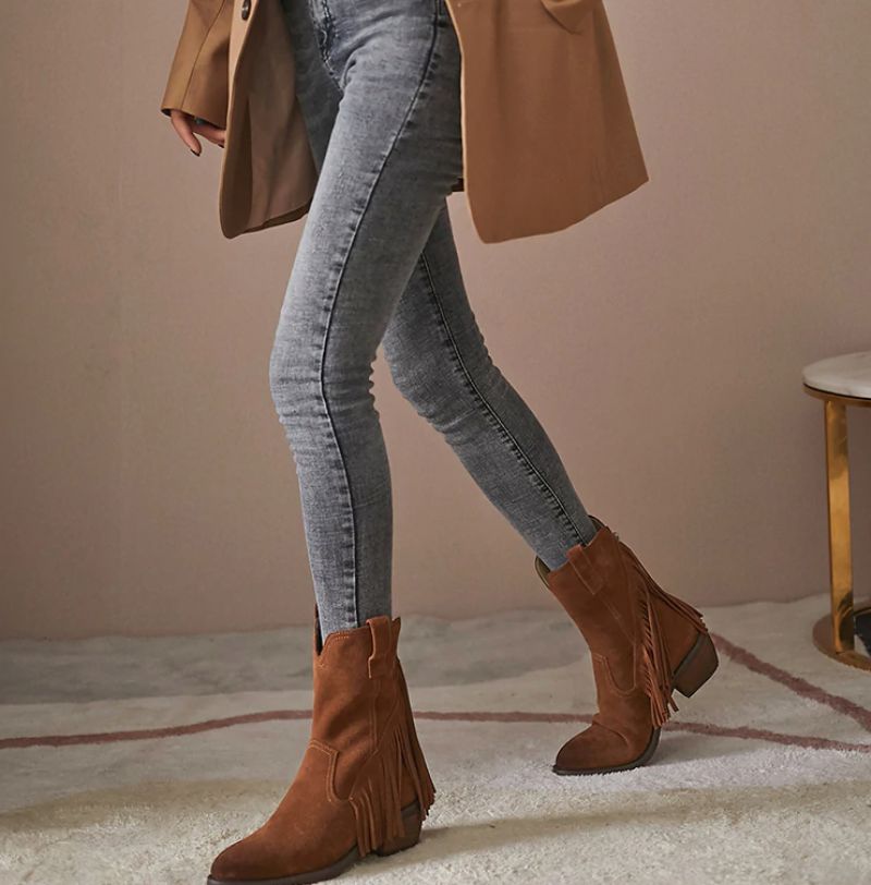 Celina Damskie Buty Do Kostki - Brązowy
