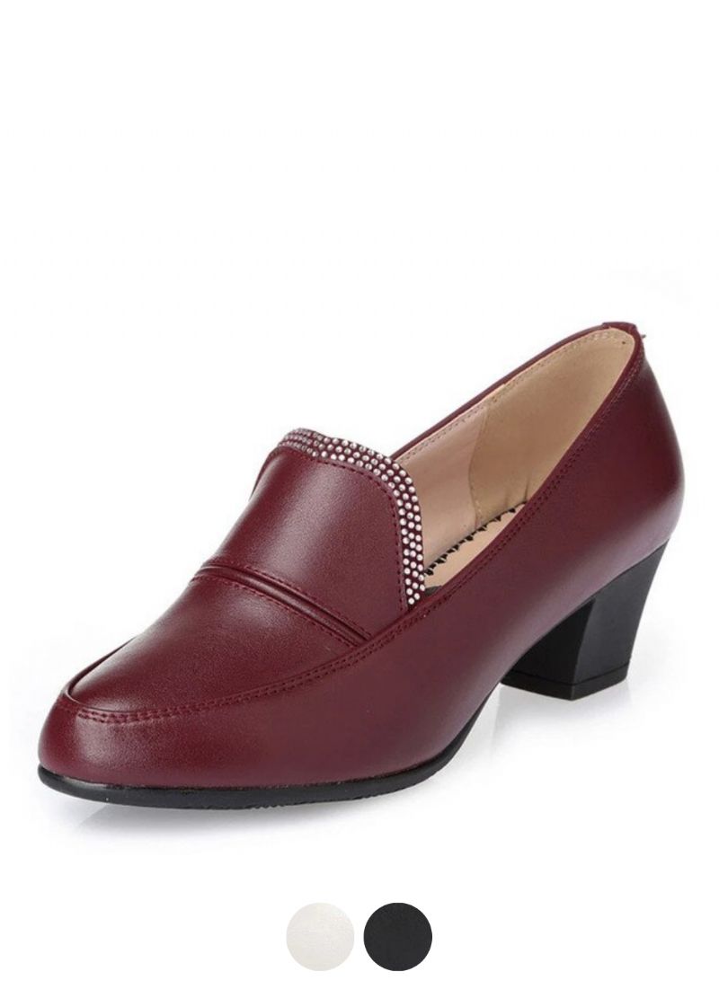 Charis Damskie Buty Na Skórzanym Obcasie