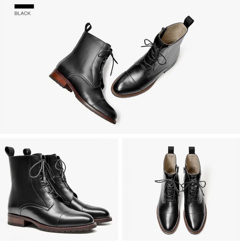 Charlie Damskie Skórzane Buty Sznurowane - Kawa