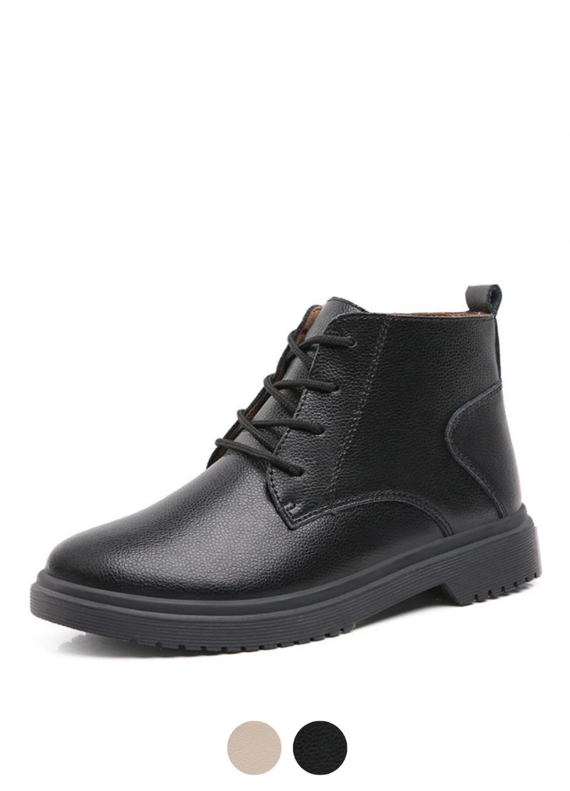 Chaten Damskie Buty Oxford Sznurowane Do Kostki Czarne