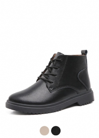 Chaten Damskie Buty Oxford Sznurowane Do Kostki Czarne