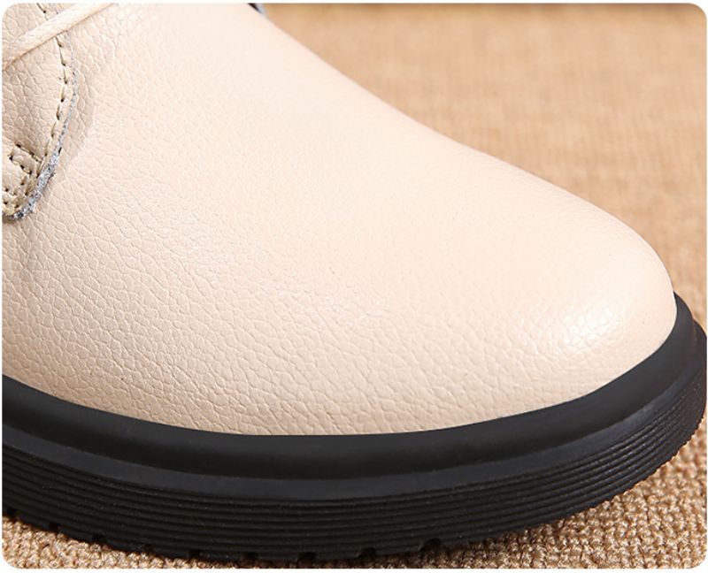 Chaten Damskie Buty Oxford Sznurowane Do Kostki Czarne - Czarny