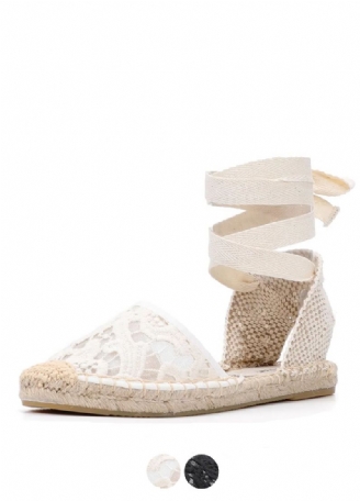 Chelito Damskie Espadryle Z Koronki Płaskie
