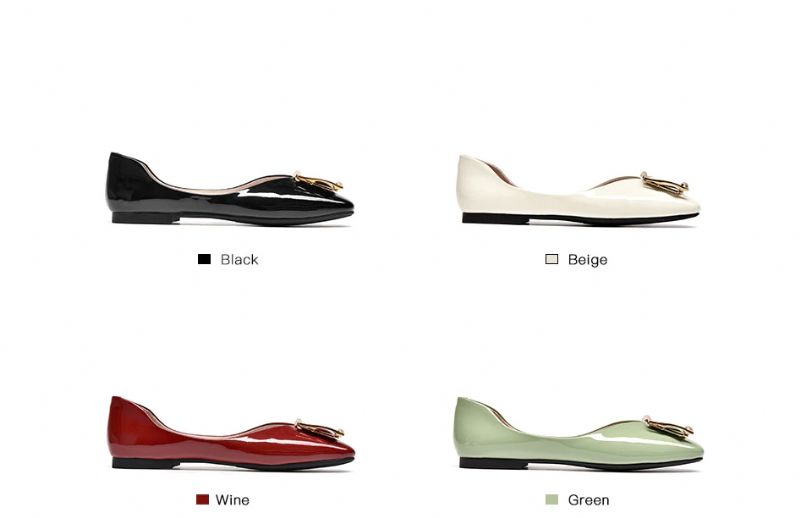 Cheloe Damskie Płaskie Buty Charo - Czarny