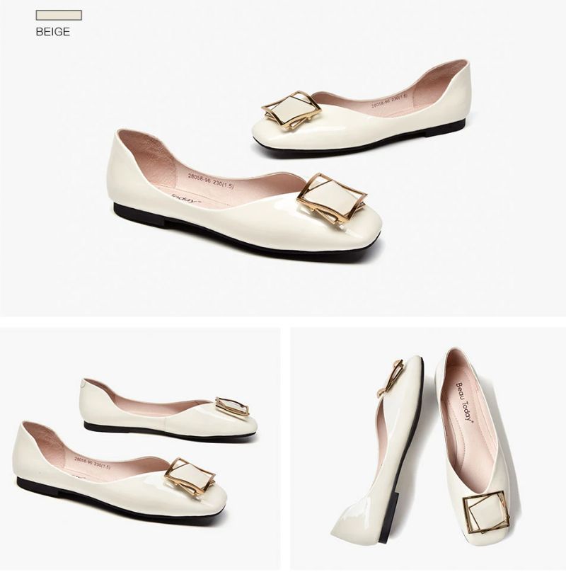 Cheloe Damskie Płaskie Buty Charo - Czarny