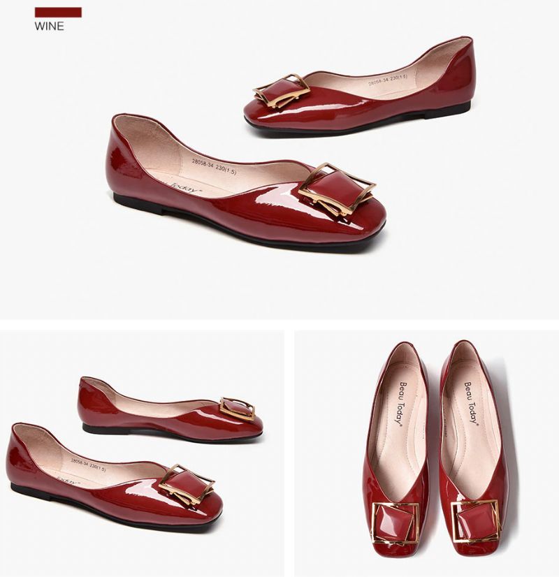 Cheloe Damskie Płaskie Buty Charo - Czarny