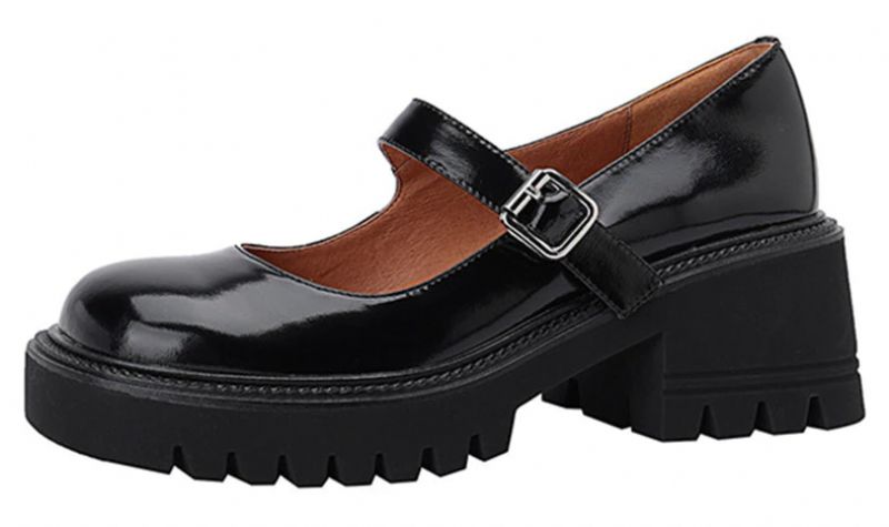 Cheslie Damskie Lakierowane Buty Na Platformie - Czarny