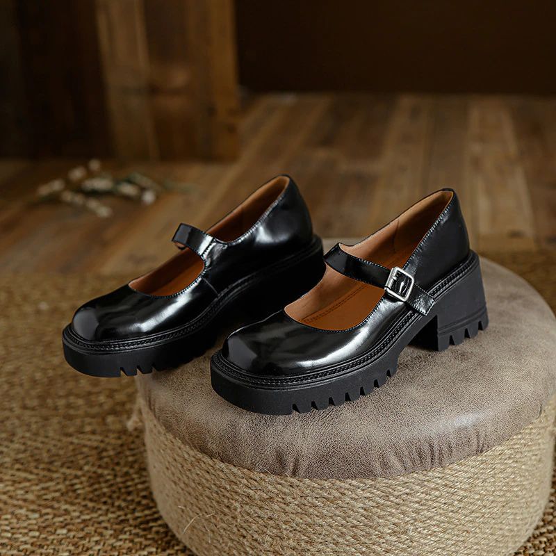 Cheslie Damskie Lakierowane Buty Na Platformie - Czarny