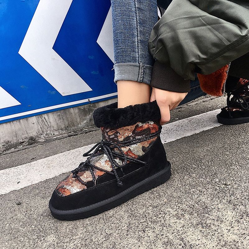 Chika Damskie Wodoodporne Zimowe Buty - Czarny