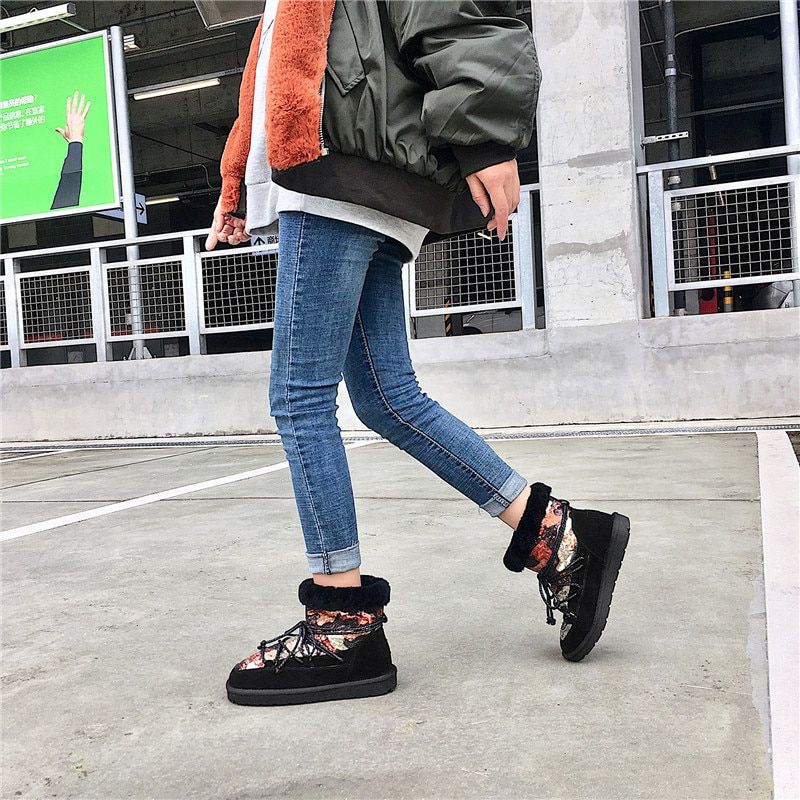 Chika Damskie Wodoodporne Zimowe Buty - Czarny