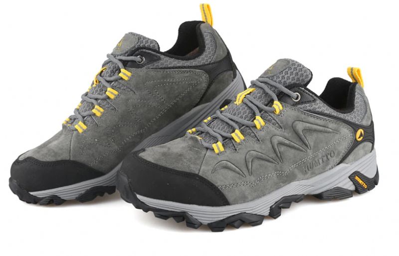 Chronos Męskie Skórzane Buty Trekkingowe - Szary