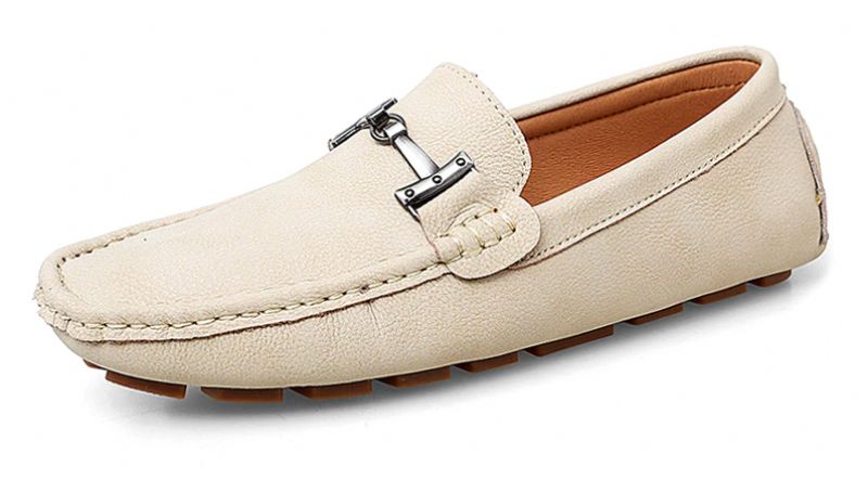 Chucho Męskie Mokasyny Casualowe Buty - Beżowy
