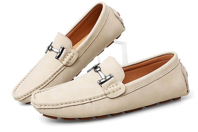 Chucho Męskie Mokasyny Casualowe Buty - Beżowy