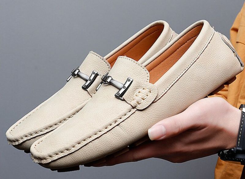 Chucho Męskie Mokasyny Casualowe Buty - Beżowy