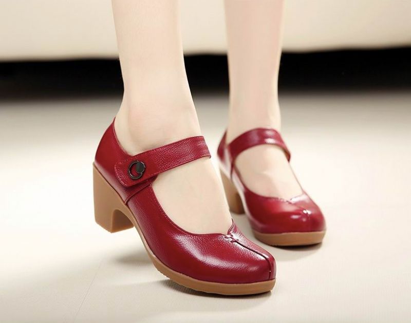 Cinnia Damskie Buty Na Obcasie - Czerwony