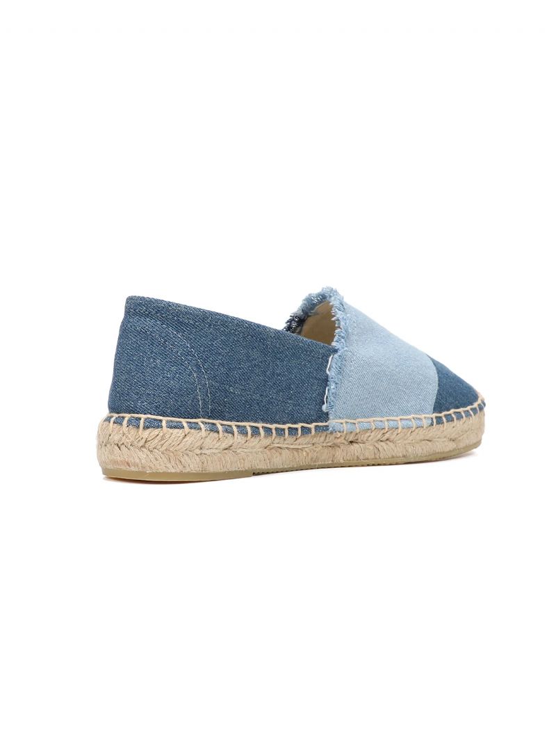 Clara Damskie Modne Espadryle - Niebieski okrągły nosek