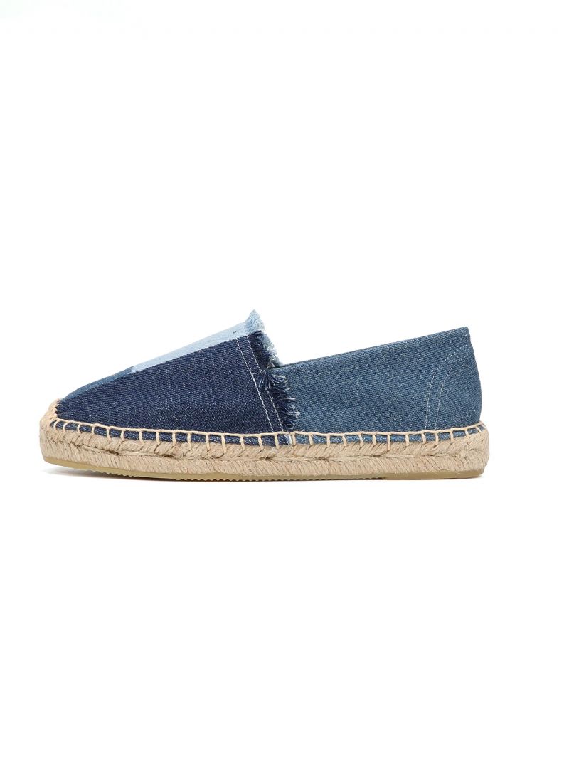 Clara Damskie Modne Espadryle - Niebieski okrągły nosek