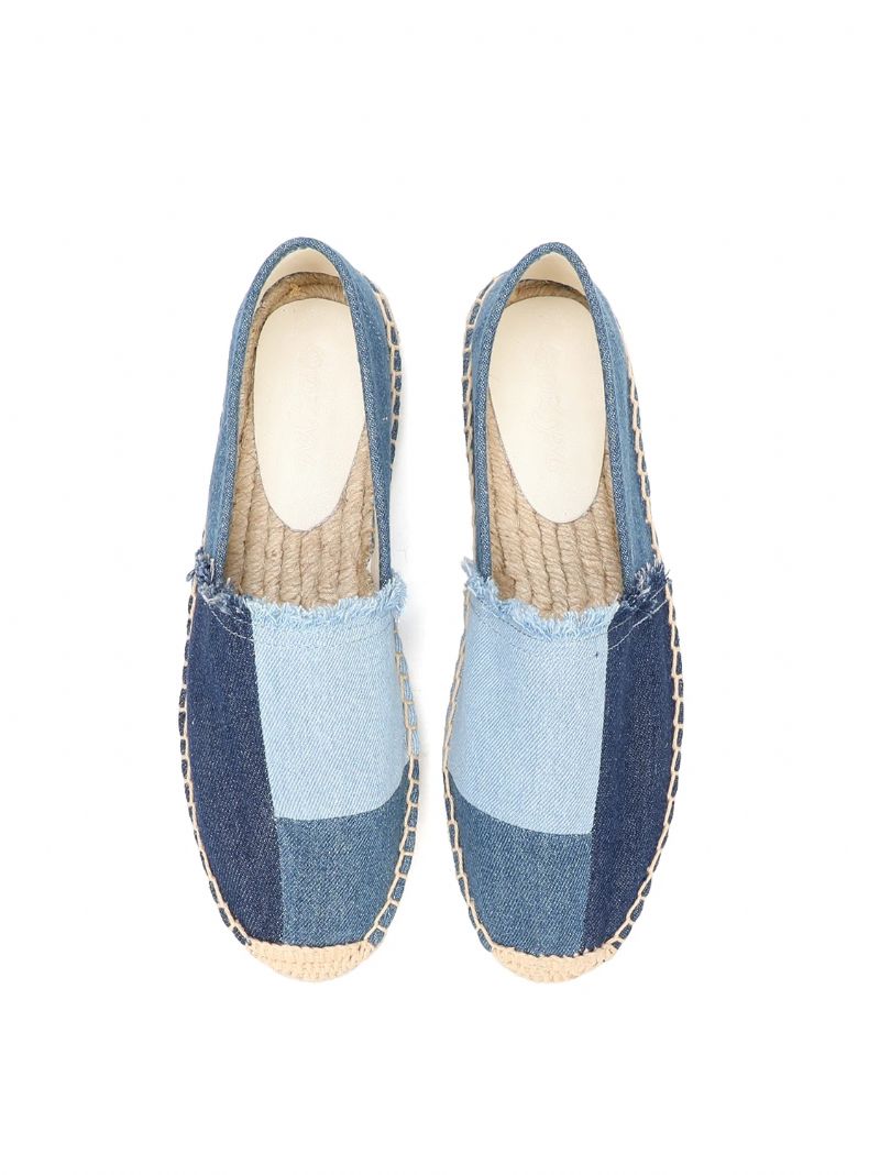 Clara Damskie Modne Espadryle - Niebieski okrągły nosek