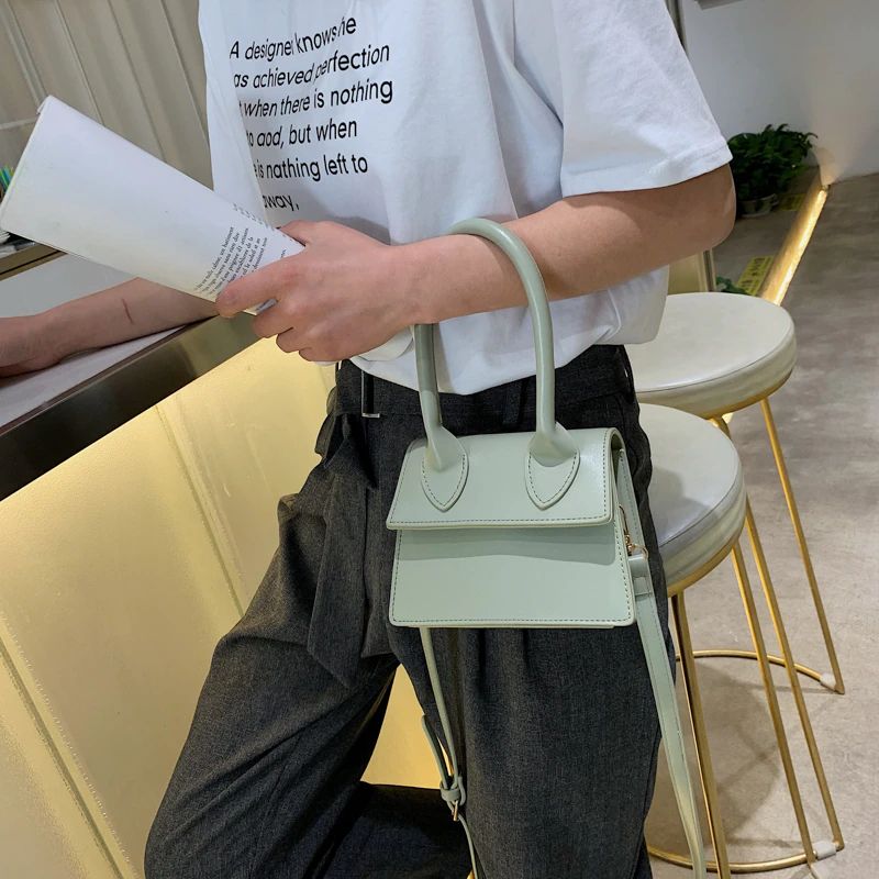 Claret Damska Skórzana Torebka Crossbody - Duży-Zielony