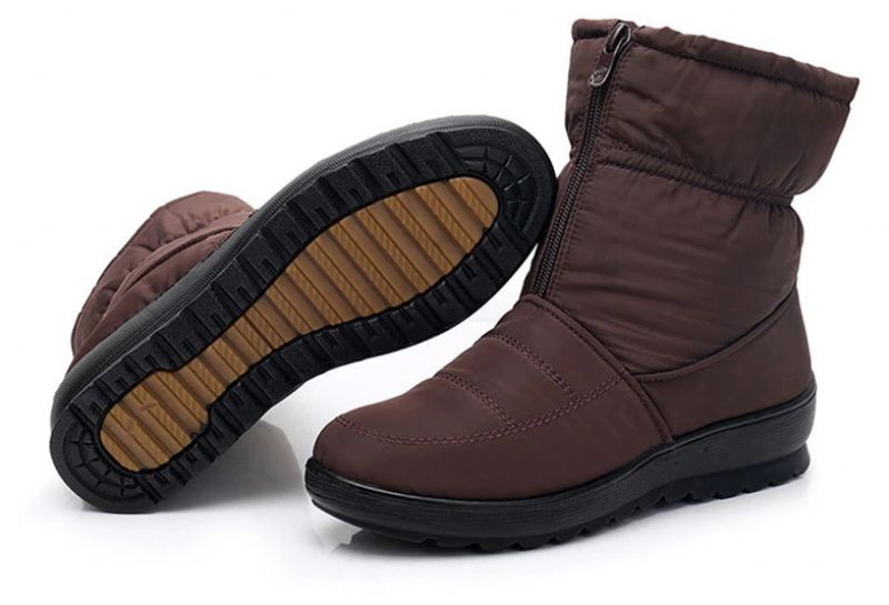 Claret Damskie Wodoodporne Buty Zimowe - Czarny