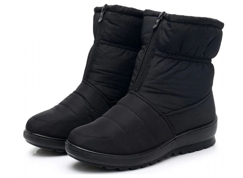 Claret Damskie Wodoodporne Buty Zimowe - Czarny