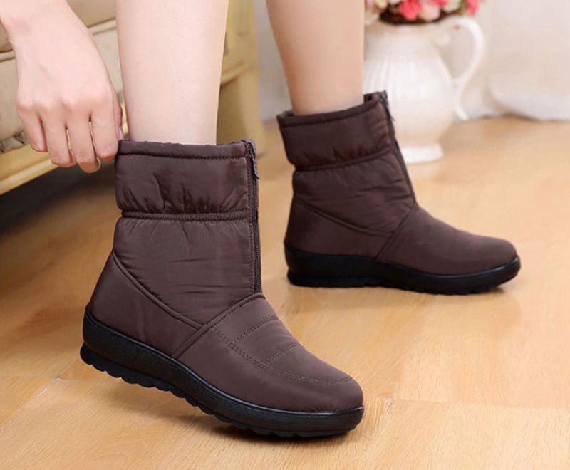 Claret Damskie Wodoodporne Buty Zimowe - Czarny