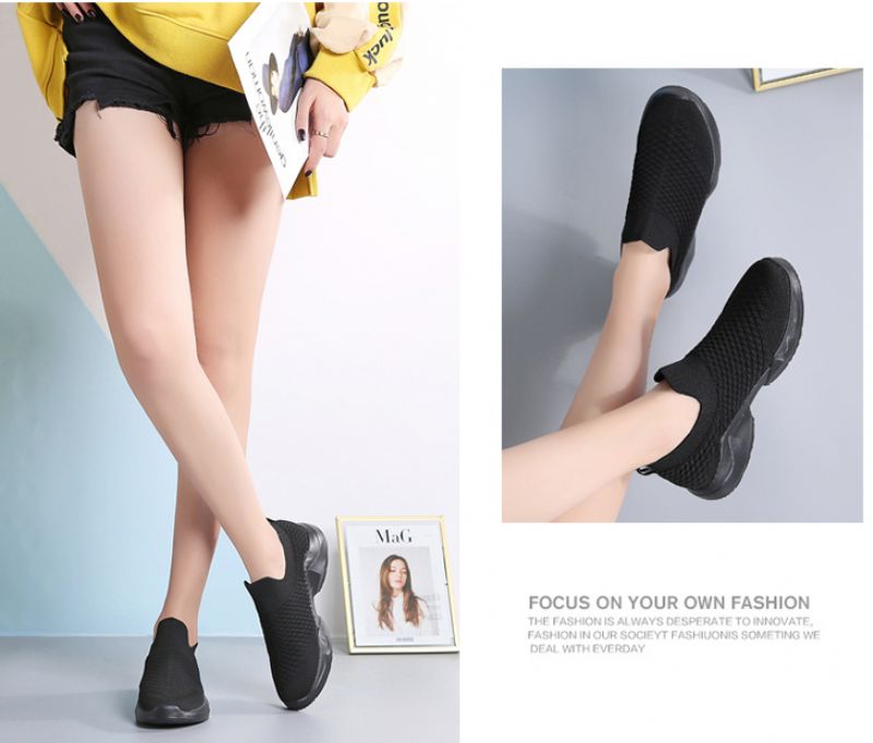 Clorina Damskie Wsuwane Czarne Buty - Czarny