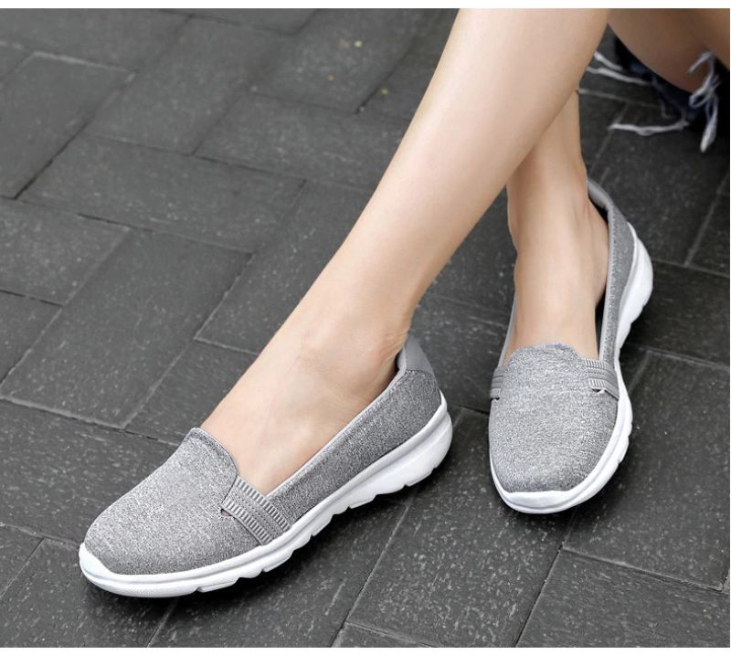 Codzienne Damskie Miękkie Oddychające Siateczkowe Płaskie Buty Loafers - Różowy