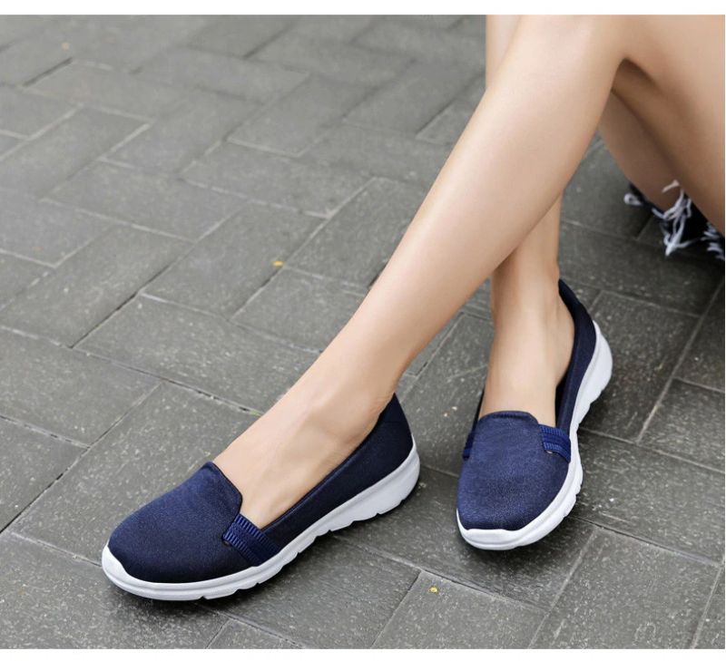 Codzienne Damskie Miękkie Oddychające Siateczkowe Płaskie Buty Loafers - Różowy