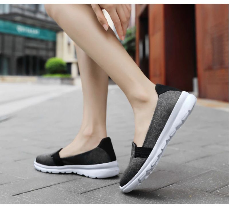 Codzienne Damskie Miękkie Oddychające Siateczkowe Płaskie Buty Loafers - Różowy
