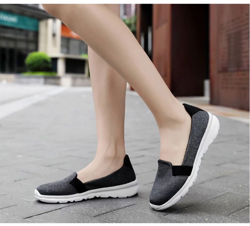 Codzienne Damskie Miękkie Oddychające Siateczkowe Płaskie Buty Loafers - Różowy