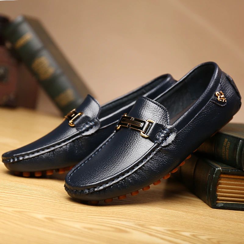 Comet Męskie Mokasyny Eleganckie Buty - Biały