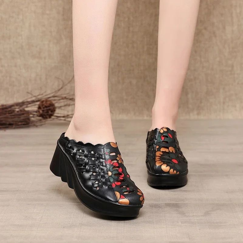Coraline Damskie Buty Na Koturnie - Czarny