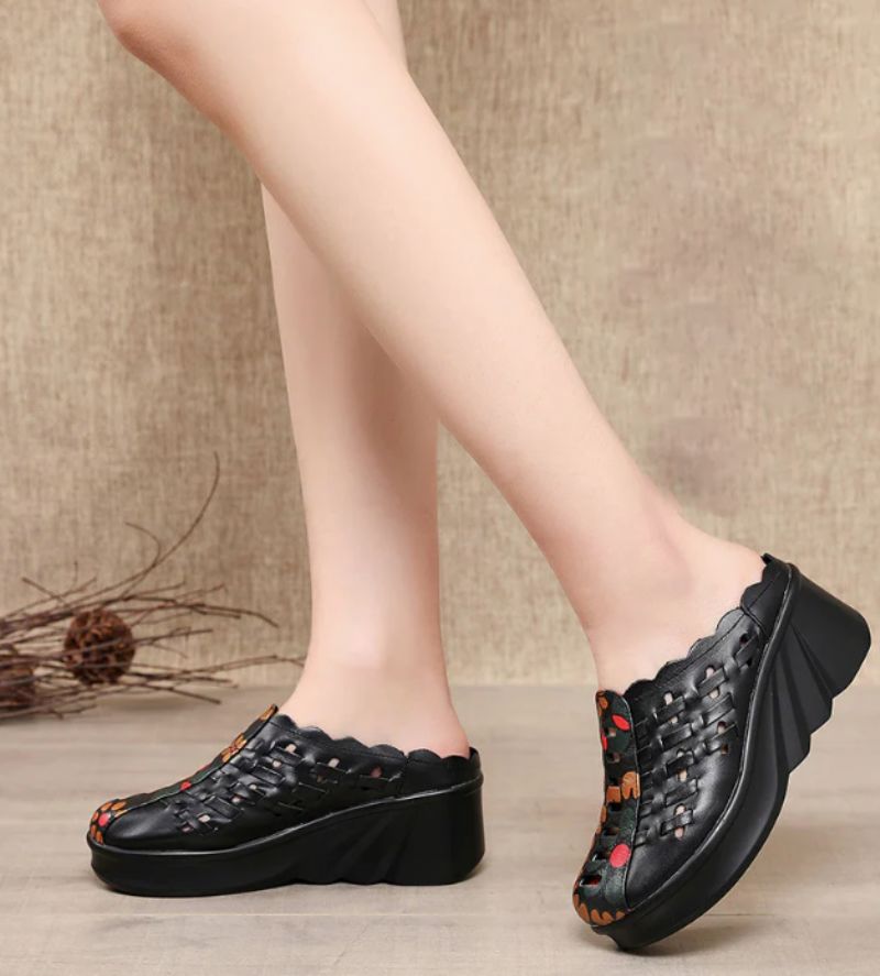 Coraline Damskie Buty Na Koturnie - Czarny