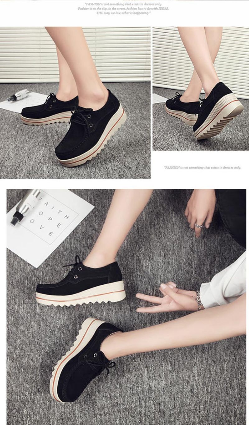 Creepers Damskie Buty Na Platformie - Morelowy