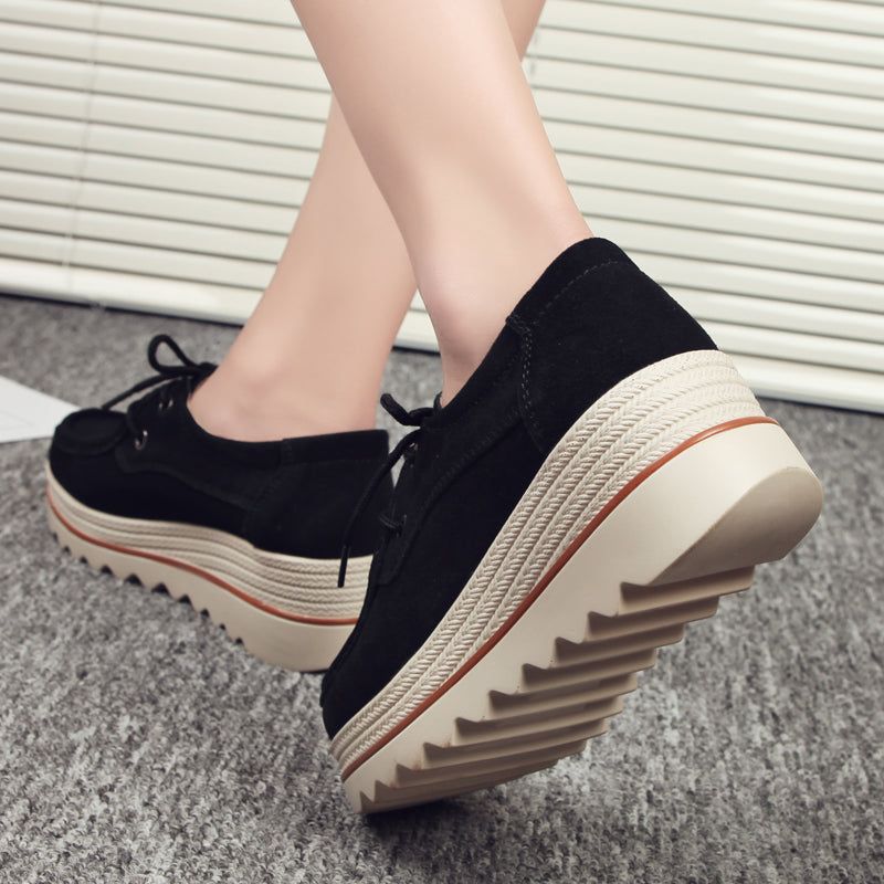 Creepers Damskie Buty Na Platformie - Morelowy