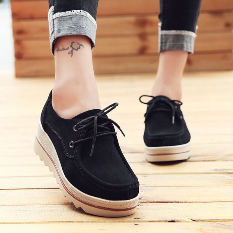 Creepers Damskie Buty Na Platformie - Morelowy