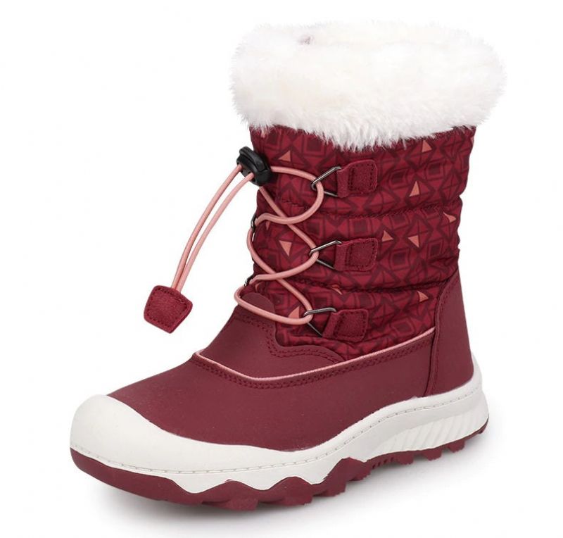 Cruz Big Dziewczęce Buty Śnieżne - Burgundowe Futro