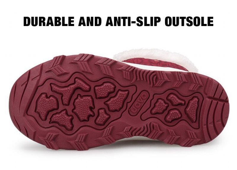 Cruz Big Dziewczęce Buty Śnieżne - Burgundowe Futro