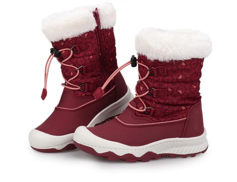 Cruz Big Dziewczęce Buty Śnieżne - Burgundowe Futro