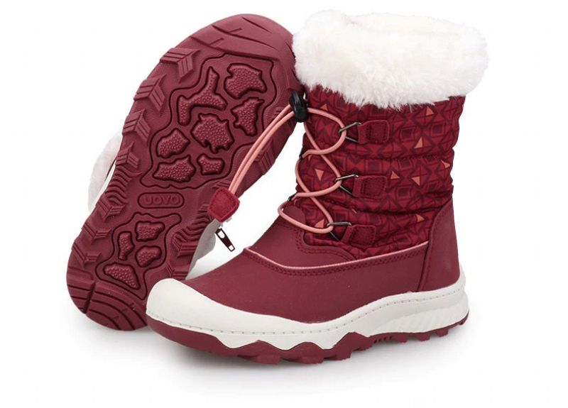 Cruz Big Dziewczęce Buty Śnieżne - Burgundowe Futro