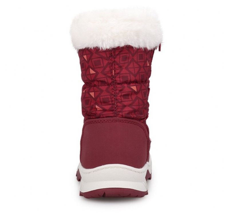 Cruz Big Dziewczęce Buty Śnieżne - Burgundowe Futro