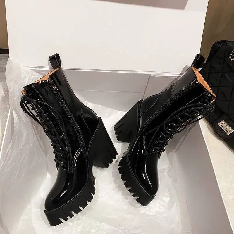 Czarne Buty Damskie Elsy - Czarny