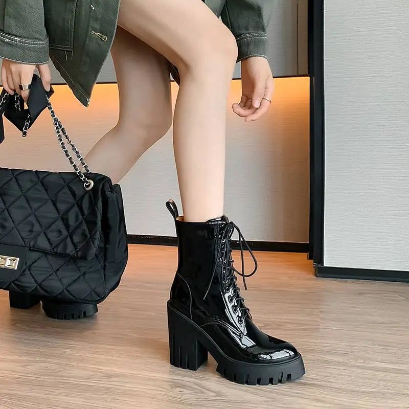 Czarne Buty Damskie Elsy - Czarny