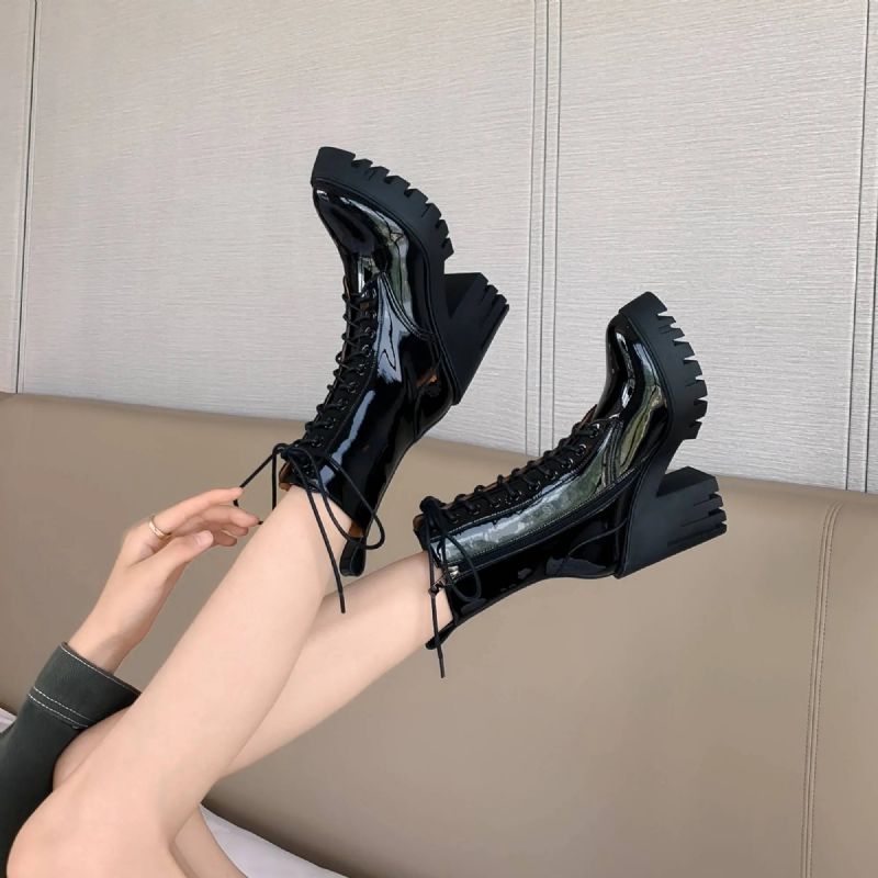 Czarne Buty Damskie Elsy - Czarny