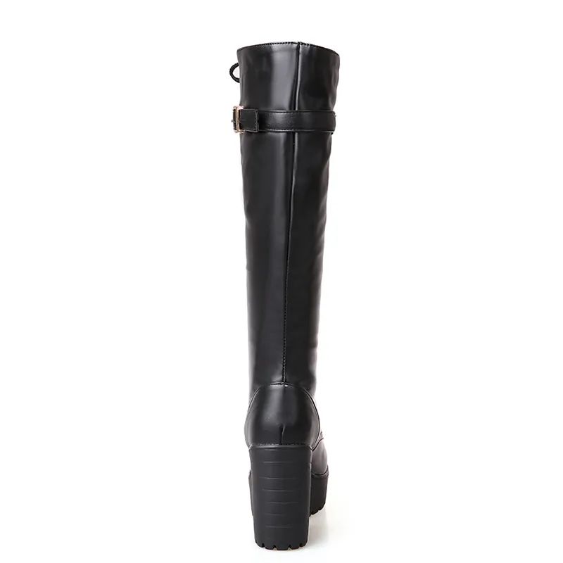 Dafne Damskie Buty Za Kolano - Czarny